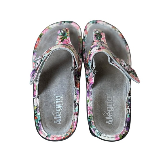 Alegria Carina Lighten Up Floral Thong Sandals Size 37 US 7-7.5 Comfort Cottage - Picture 4 of 9
